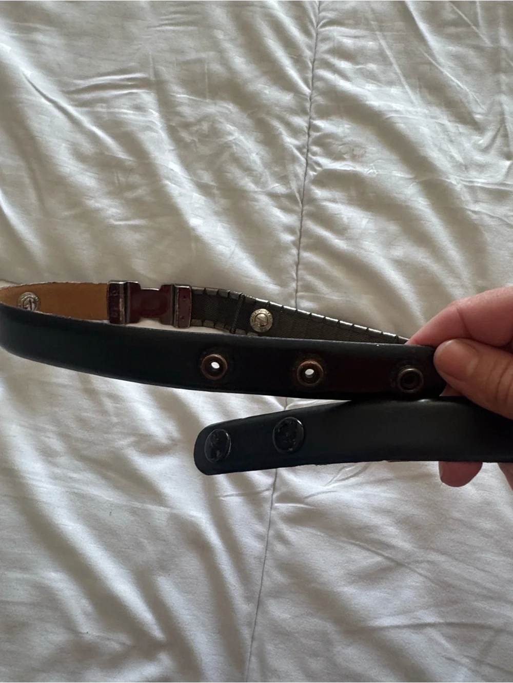 Simons Black leather  Belt with Sparkling Crystal Accents